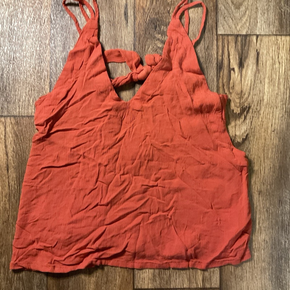 Lulu's Orange Knot-Back Tank Top